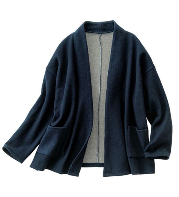 VINNO（ヴィノ）の「＜日本製＞ライトウール混カーディガンジャケット（その他カーディガン）」｜ネイビー