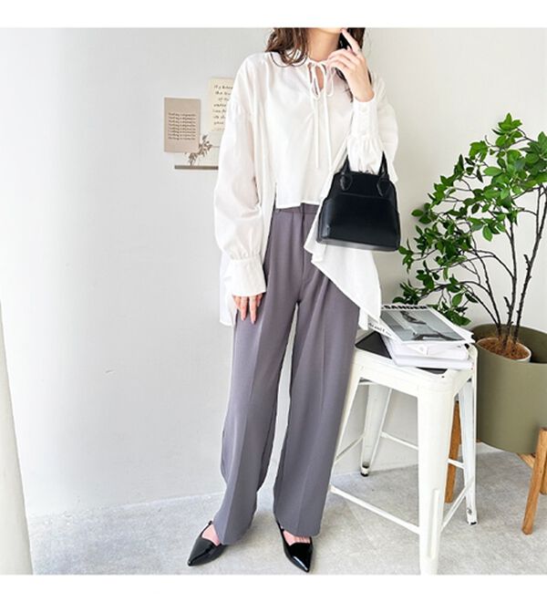 GeeRA（ジーラ）の「イレギュラーヘムスキッパーネックシャツ（シャツ）」｜詳細画像