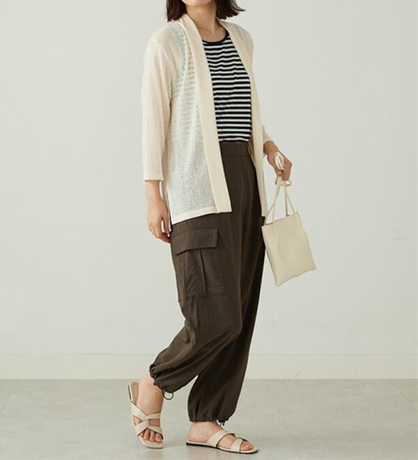 BELLUNA（ベルーナ）の「メッシュ素材トッパーカーディガン（ニットカーディガン）」｜詳細画像