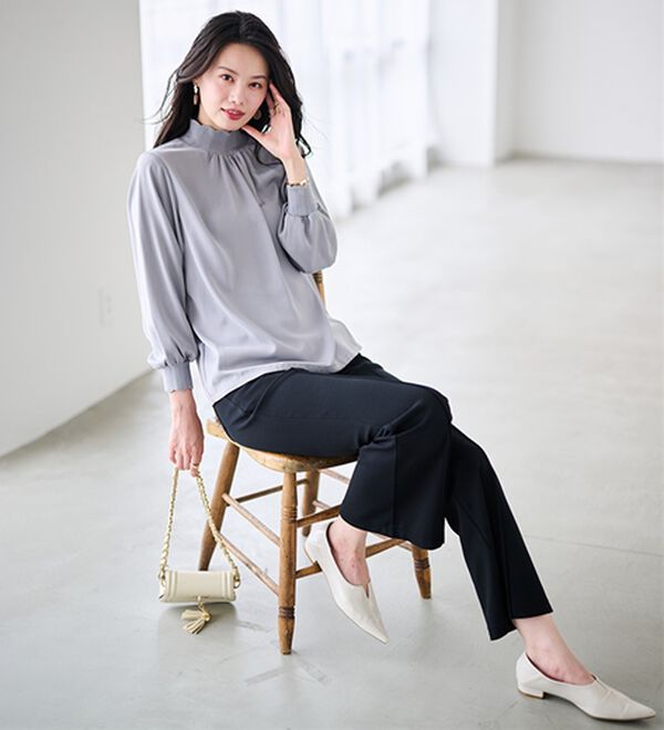 RANAN（ラナン）の「スカラップリブニット使いブラウス（ブラウス）」｜詳細画像