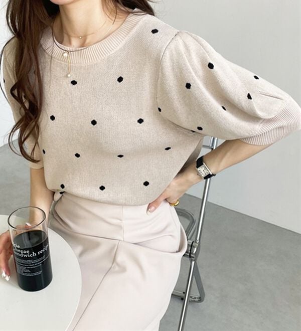 GeeRA（ジーラ）の「ドット柄ジャガードトップス（ニット・セーター）」｜詳細画像