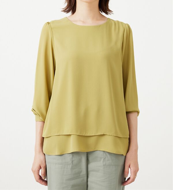 BELLUNA（ベルーナ）の「ジョーゼット素材裾ティアードブラウス（ブラウス）」｜詳細画像