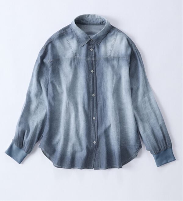 BELLUNA（ベルーナ）の「柔らかシアーデニム素材シャツチュニック（チュニック）」｜詳細画像