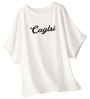 BELLUNA（ベルーナ）の「脱マンネリ！フロッキープリントドルマンＴシャツ（カットソー）」｜オフ白