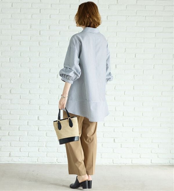 BELLUNA（ベルーナ）の「麻調素材袖タックデザインシャツチュニック（チュニック）」｜詳細画像