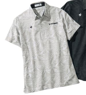 「＜ルコックスポルティフ＞マリンパラソルジャカード半袖シャツ（メンズシャツ）」｜グレー