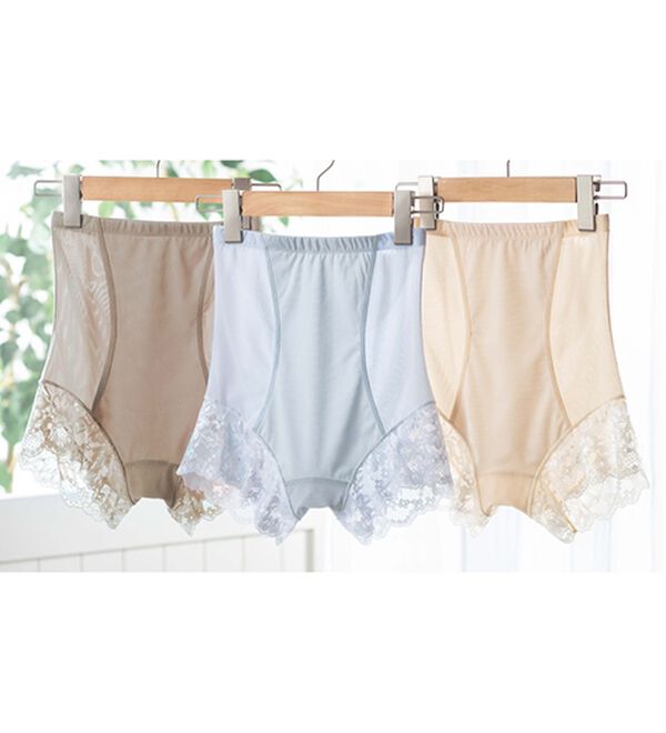 LAVIENNE（ラヴィエンヌ）の「【３色組】極薄メッシュでムレ知らずのお腹すっきりショーツ（ショーツ）」｜3色組