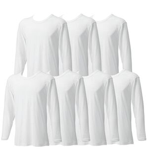 「＜グンゼ＞爽快ドライ（Ｒ）インナー１週間パック（メンズ肌着・インナーウェア）」｜ホワイト長袖丸首7枚組