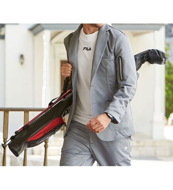 「＜フィラ＞吸汗速乾杢調ストレッチパンツ（メンズフルレングスパンツ）」｜詳細画像