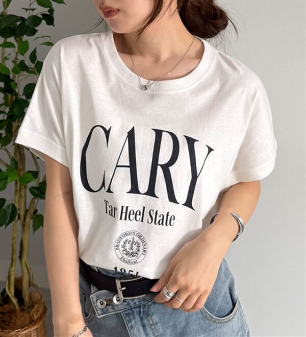 RANAN（ラナン）の「【汗シミ防止】カレッジロゴプリントT（Tシャツ）」｜詳細画像