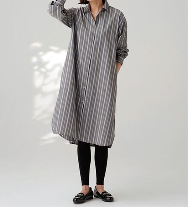 BELLUNA（ベルーナ）の「＜ＳＯＬＯＴＥＸ（Ｒ）＞ストレッチシャツワンピース（シャツワンピース）」｜詳細画像