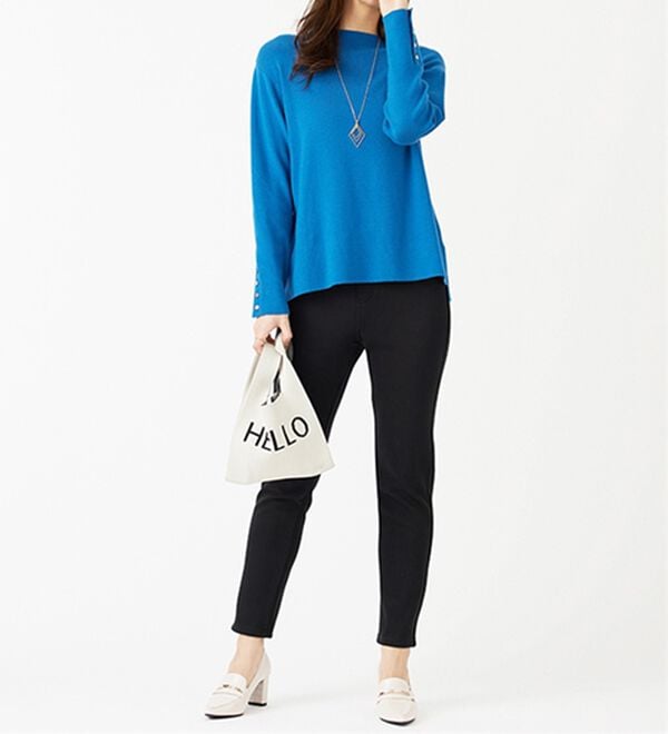 BELLUNA（ベルーナ）の「マシュマロみたいな裏ベロアなめらかストレッチパンツ（フルレングスパンツ）」｜詳細画像