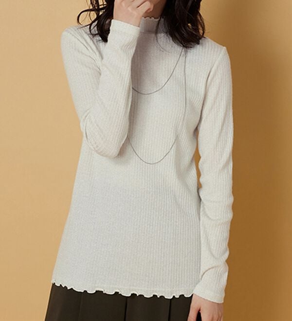 BELLUNA（ベルーナ）の「ラメ入りメローデザインプルオーバー（カットソー）」｜アイボリー