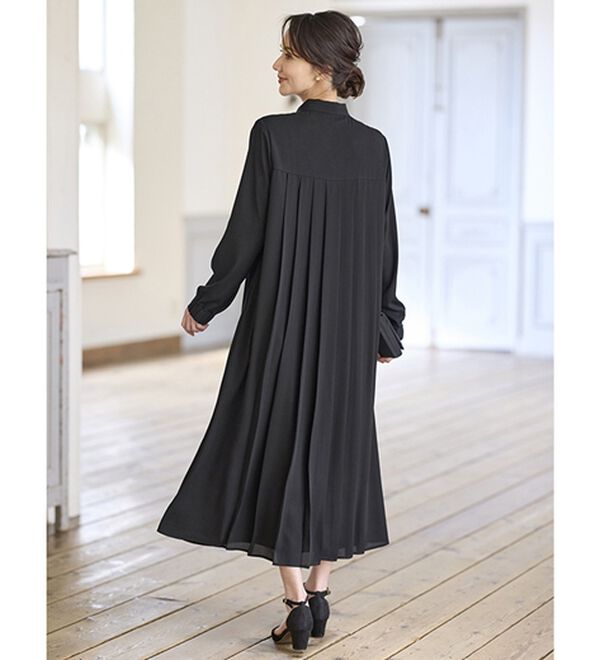 BELLUNA（ベルーナ）の「日本製素材！バックプリーツボウタイワンピース（ブラックフォーマル（喪服・礼服））」｜詳細画像
