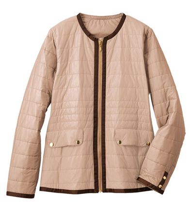 VINNO（ヴィノ）の「＜ＴＨＩＮＤＯＷＮ（Ｒ）＞ノーカラーパイピングダウンジャケット（ダウンコート・ジャケット・ベスト）」