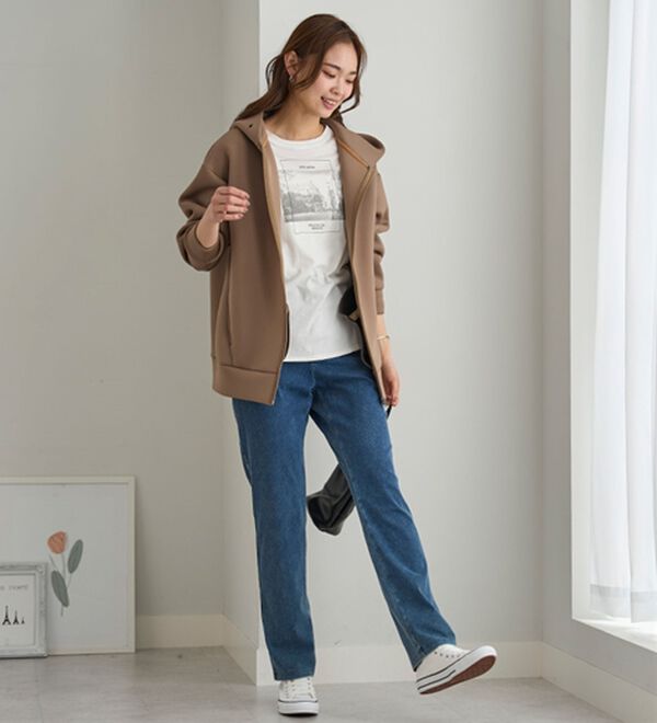 BELLUNA（ベルーナ）の「まるでデニム！ストレッチニットデニム（フルレングスパンツ）」｜詳細画像