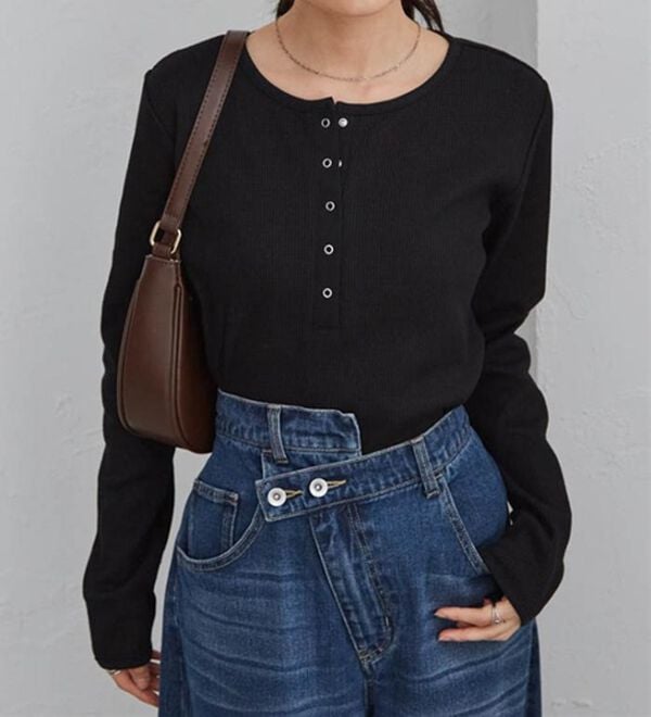 RANAN（ラナン）の「ヘンリーネックワッフルロンＴ（カットソー）」｜詳細画像