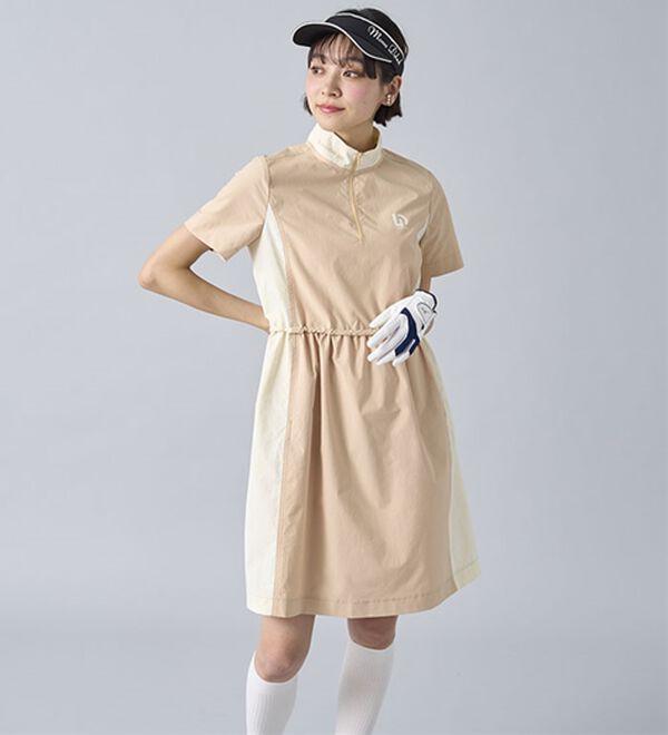 BELLUNA（ベルーナ）の「はっ水！配色ギャザーワンピース【UNDOVE】（その他ワンピース）」｜詳細画像