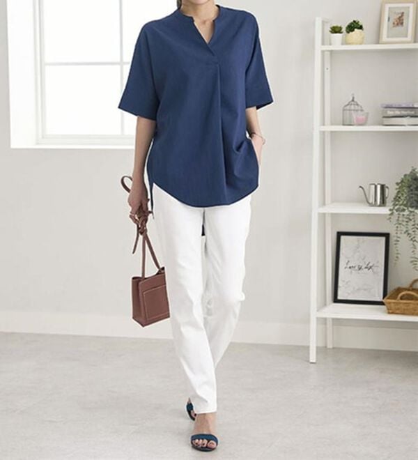 BELLUNA（ベルーナ）の「サラリ速乾！綿サテンストレッチカラーパンツ（フルレングスパンツ）」｜詳細画像