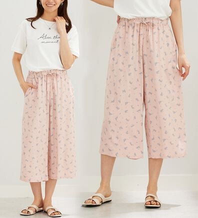 BELLUNA（ベルーナ）の「ひんやり！レーヨン素材楽ステテコ（ワイドパンツ・ガウチョ）」