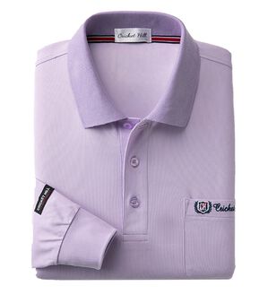 「≪ＴＶ限定★≫ＥＶＥＲＹＤＡＹ長袖ブランドポロシャツ（メンズポロシャツ）」｜パープル