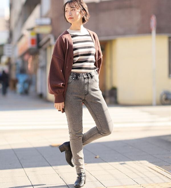 A HAPPY MARILYN（アハッピーマリリン）の「【Ｍ～８Ｌ】【選べる丈】魔法の美ライン ストレッチ スキニー デニムパンツ（スリム・スキニーパンツ）」｜詳細画像