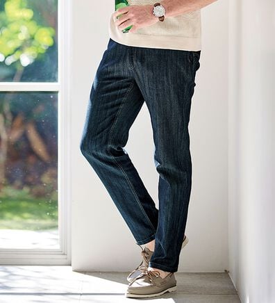 「＜コムルヴァン・オム＞涼感翡翠（ひすい）ジーンズ（メンズデニムパンツ）」