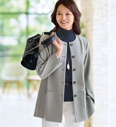 BELLUNA（ベルーナ）の「フェイクウール切替デザインジャケット（その他ジャケット）」