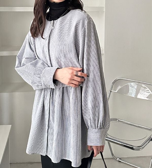 GeeRA（ジーラ）の「羽織にもなる！ペプラムシャツチュニック（チュニック）」｜詳細画像