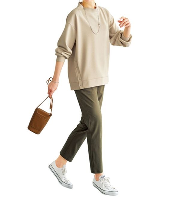 BELLUNA（ベルーナ）の「チノ見えストレッチ素材テーパードパンツ（テーパードパンツ）」｜詳細画像