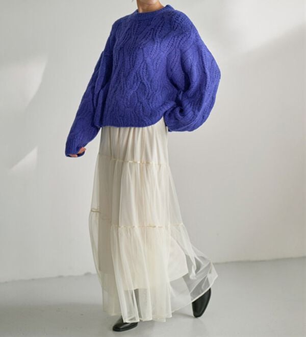 RANAN（ラナン）の「ビッグケーブル短丈ニット（ニット・セーター）」｜詳細画像