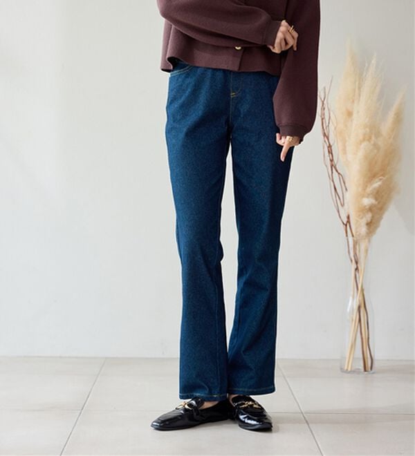 BELLUNA（ベルーナ）の「【選べる裏側】ぐん伸びニットデニムパンツ（フルレングスパンツ）」｜詳細画像