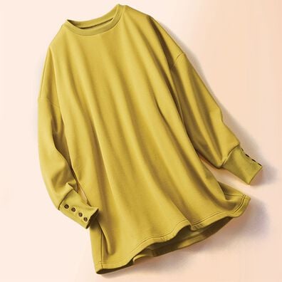 BELLUNA（ベルーナ）の「裏ファー素材袖ボタンチュニック（チュニック）」