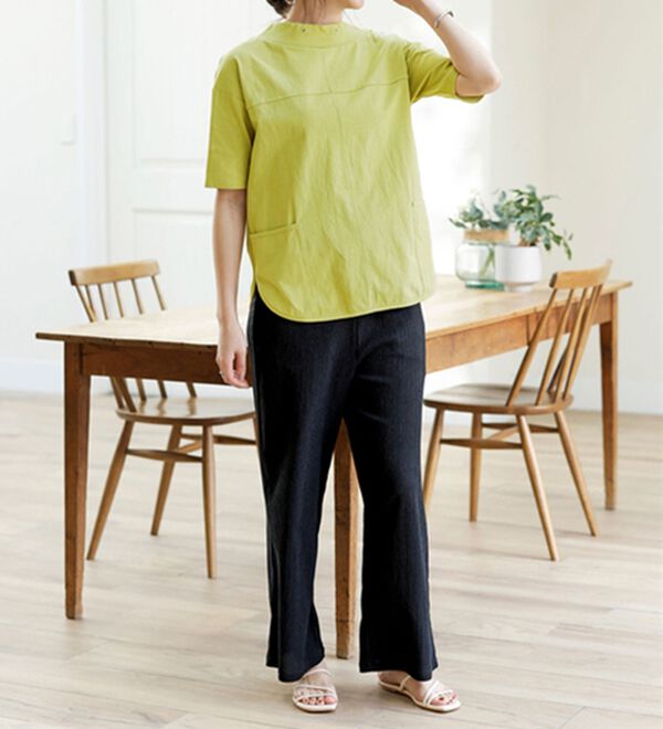 BELLUNA（ベルーナ）の「抗菌防臭綿１００％切替デザインプルオーバー（カットソー）」｜詳細画像