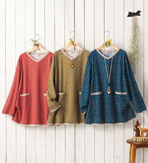 ルフラン（ルフラン）の「【３色組】小花柄のかわいいプルオーバー（カットソー）」｜3色組