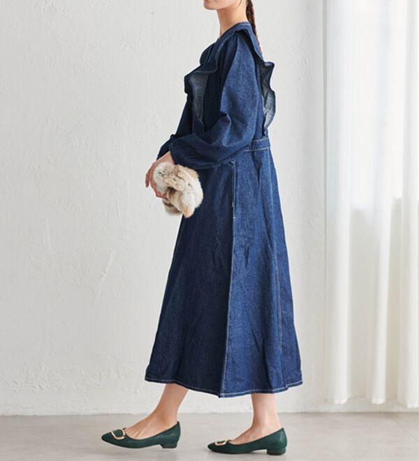 フリル使いデニムワンピース - ベルーナ【公式】