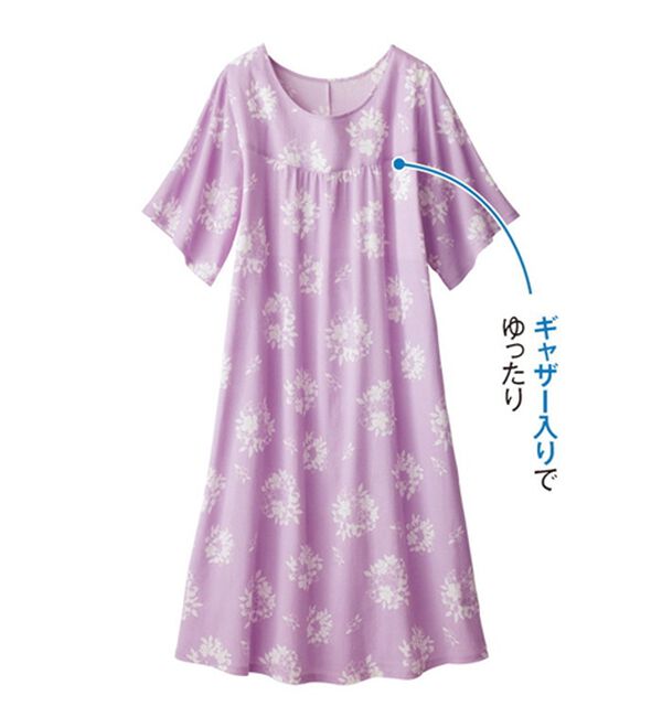 「【２色組】夏にうれしいムームーワンピ（パジャマ・ルームウェア）」｜詳細画像