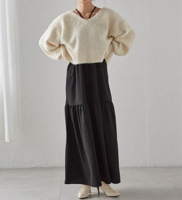 RANAN（ラナン）の「シャギーニット&times;キャミワンピースセット（その他ワンピース）」｜詳細画像