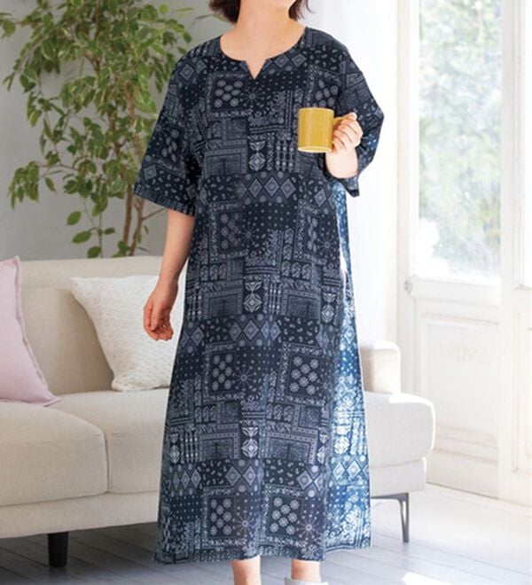 LAVIENNE（ラヴィエンヌ）の「ひんやり！ゆる涼ルームワンピース（パジャマ・ルームウェア）」｜詳細画像