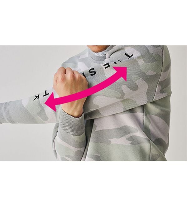 「＜ザ　ショップ　ティーケー＞軽量ストレッチカモフラ柄セーター（メンズニット・セーター）」｜詳細画像