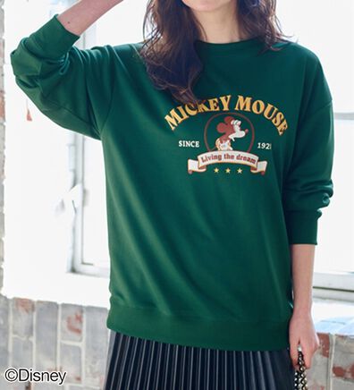 BELLUNA（ベルーナ）の「＜Ｄｉｓｎｅｙ＞【ミッキー】プリントポンチ素材ビッグシルエットトレーナー（トレーナー・スウェット）」