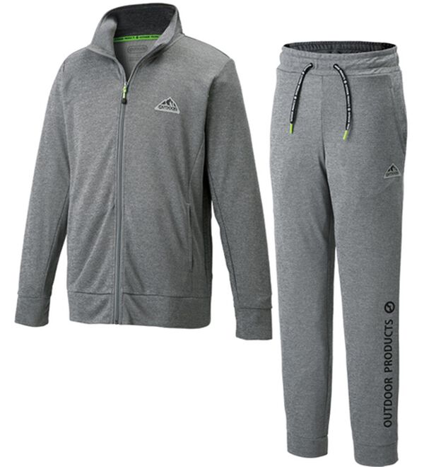 「＜アウトドアプロダクツ＞カチオン杢アクティブジャージ上下セット（メンズルームウェア）」｜杢グレー