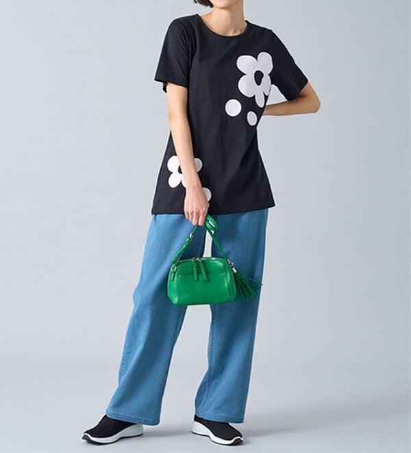 BELLUNA（ベルーナ）の「ひんやリッチコットン大人のプリントロング丈Ｔシャツ（カットソー）」｜詳細画像