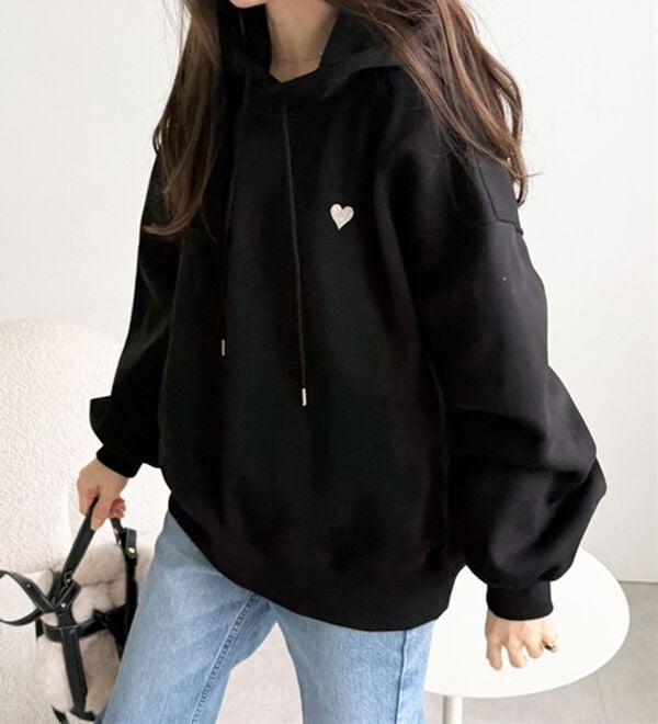 GeeRA（ジーラ）の「ハート刺繍裏起毛スウェットパーカー（パーカー）」｜詳細画像