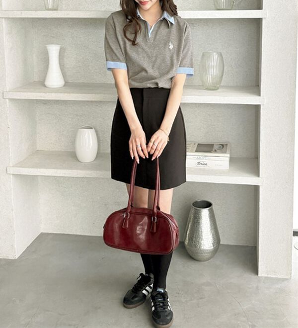 GeeRA（ジーラ）の「【ＵＳ．ＰＯＬＯ．ＡＳＳＮ】衿付ポロニットトップス（ニット・セーター）」｜詳細画像