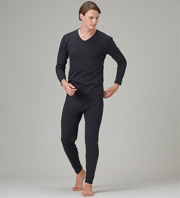 「【３色組】サーモケア（Ｒ）吸湿発熱綿混裏起毛インナー上下３色組（メンズ肌着・インナーウェア）」｜詳細画像