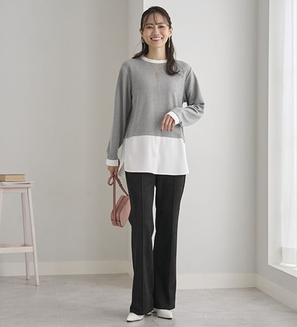 BELLUNA（ベルーナ）の「ストレッチスエード調美脚パンツ（フルレングスパンツ）」｜詳細画像