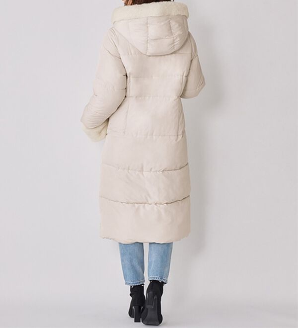 BON CILIE ファー付きベージュロングコート 新品未使用♡ Bomboogie ボンブーギー フェイクファーコート CW9192 T FRL5