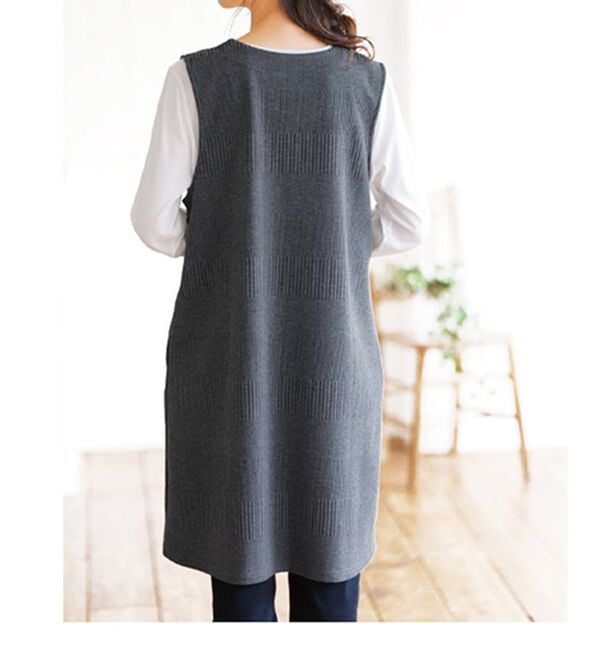 BELLUNA（ベルーナ）の「ボーダージャカード素材ジャンパースカート（ジャンパースカート）」｜詳細画像