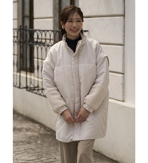 BELLUNA（ベルーナ）の「ベストにもなる！はっ水ヤク混中わたビッグコート（ハーフコート）」｜詳細画像